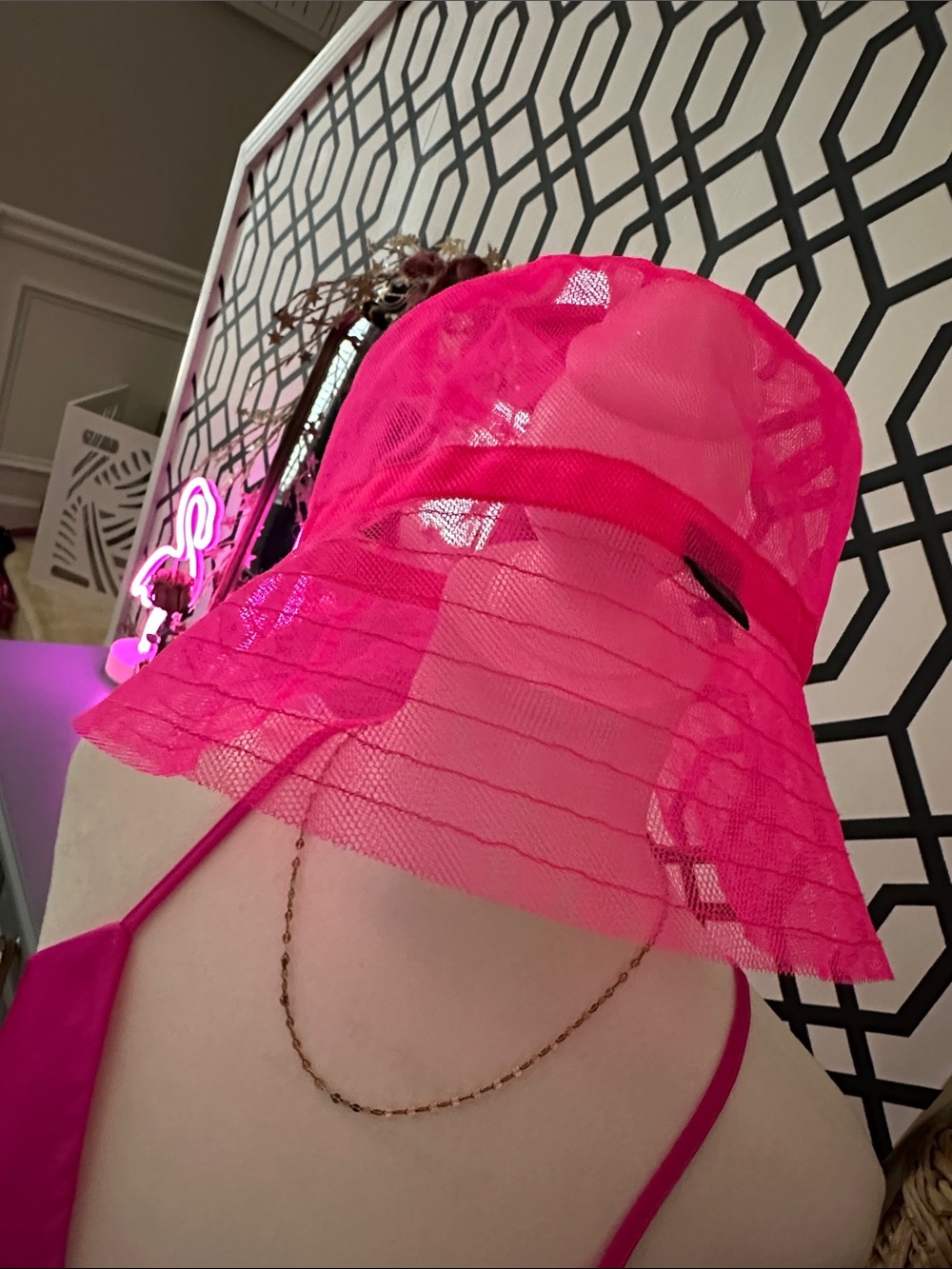MTTM x Ida Klamborn Neon Pink Mesh Bucket Hat - Lightweight Summer Sun Hat